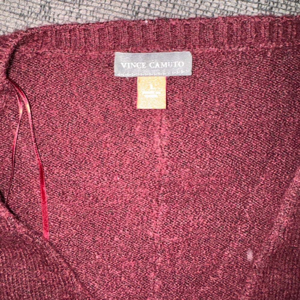 NWOT Vince Camuto Burgundy Knit Sweater - Picture 2 of 2
